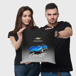 Подушка 3D Синий Chevrolet Corvette 70-х годов - фото 2