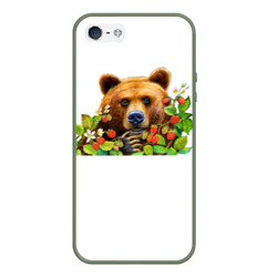 Чехол для iPhone 5/5S матовый Медведь
