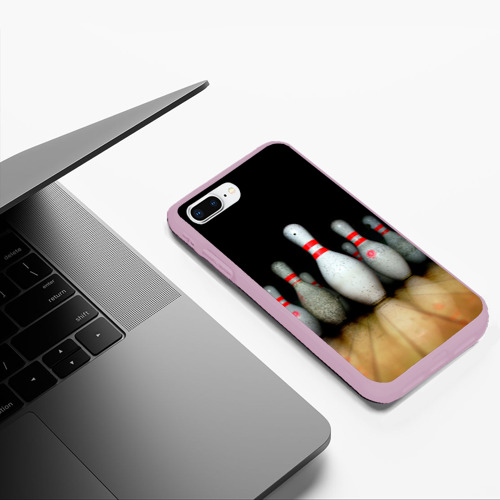 Чехол для iPhone 7Plus/8 Plus матовый с принтом Боулинг - кегли на дорожке, фото #5
