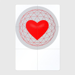 Магнитный плакат 2Х3 Красное сердце с серым фоном