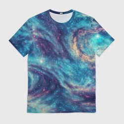Мужская футболка 3D Путеводная звезда в космосе