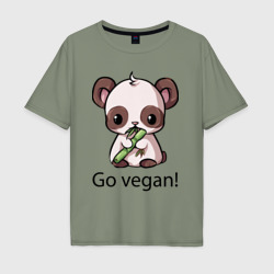 Мужская футболка хлопок Oversize Go vegan - motto