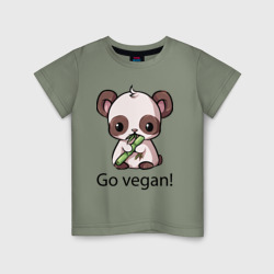 Детская футболка хлопок Go vegan - motto