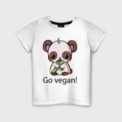 Детская футболка хлопок Go vegan - motto