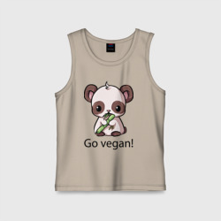 Детская майка хлопок Go vegan - motto