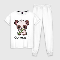 Женская пижама хлопок Go vegan - motto