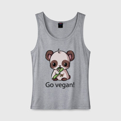 Женская майка хлопок Go vegan - motto