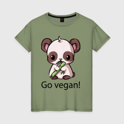 Женская футболка хлопок Go vegan - motto