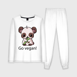 Женская пижама с лонгсливом хлопок Go vegan - motto