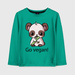 Детский лонгслив хлопок Go vegan - motto