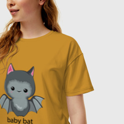 Женская футболка хлопок Oversize Baby bat - cutie - фото 2