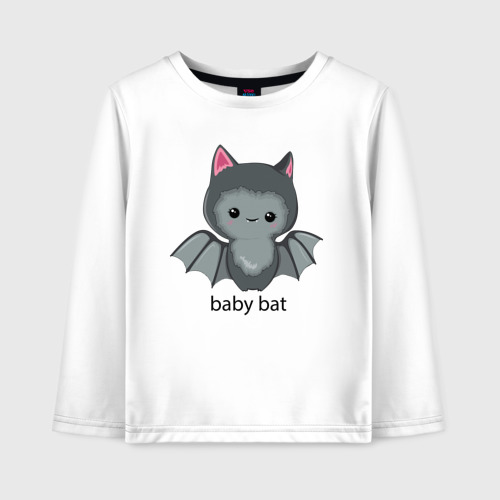 Детский лонгслив хлопок Baby bat - cutie, цвет белый