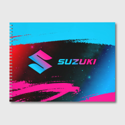 Альбом для рисования Suzuki - neon gradient: надпись и символ