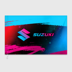 Флаг 3D Suzuki - neon gradient: надпись и символ