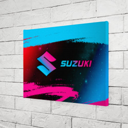 Холст прямоугольный Suzuki - neon gradient: надпись и символ - фото 2