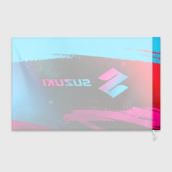 Флаг 3D Suzuki - neon gradient: надпись и символ - фото 2
