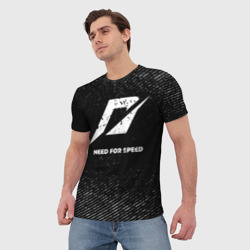 Мужская футболка 3D Need for Speed с потертостями на темном фоне - фото 2
