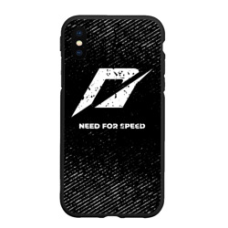 Чехол для iPhone XS Max матовый Need for Speed с потертостями на темном фоне