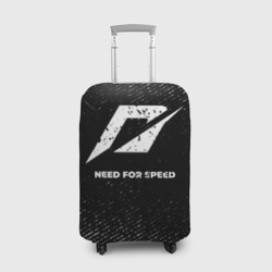 Чехол для чемодана 3D Need for Speed с потертостями на темном фоне
