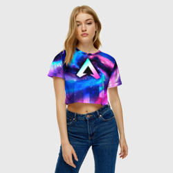 Женская футболка Crop-top 3D Apex Legends неоновый космос - фото 2