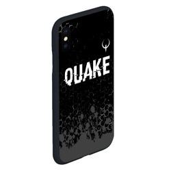 Чехол для iPhone XS Max матовый Quake glitch на темном фоне: символ сверху - фото 2