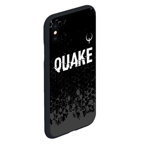 Чехол для iPhone XS Max матовый Quake glitch на темном фоне: символ сверху - фото 3