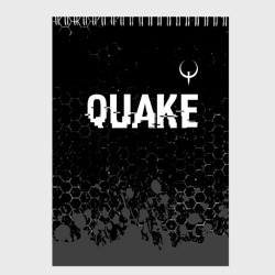 Скетчбук Quake glitch на темном фоне: символ сверху