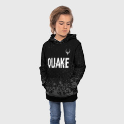 Детская толстовка 3D Quake glitch на темном фоне: символ сверху - фото 2