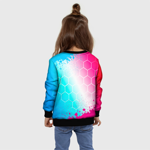 Детский свитшот 3D Sally Face neon gradient style, цвет 3D печать - фото 8