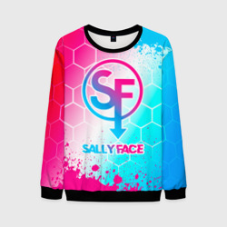 Мужской свитшот 3D Sally Face neon gradient style