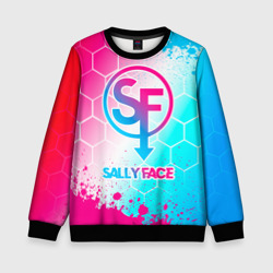 Детский свитшот 3D Sally Face neon gradient style