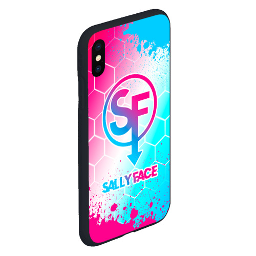 Чехол для iPhone XS Max матовый Sally Face neon gradient style - фото 3