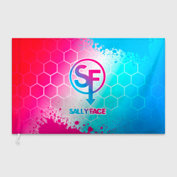 Флаг 3D Sally Face neon gradient style