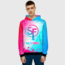 Мужская толстовка 3D Sally Face neon gradient style - фото 2