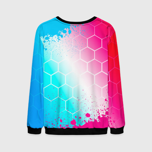 Мужской свитшот 3D Sally Face neon gradient style, цвет черный - фото 2