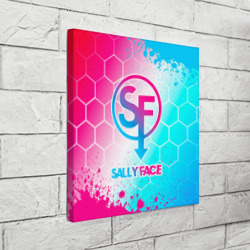 Холст квадратный Sally Face neon gradient style - фото 2