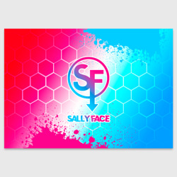 Поздравительная открытка Sally Face neon gradient style