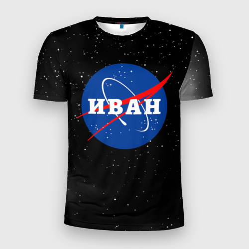 Мужская футболка 3D Slim Иван НАСА космос, цвет 3D печать