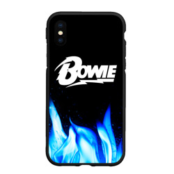 Чехол для iPhone XS Max матовый David Bowie blue fire