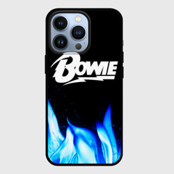 Чехол для iPhone 13 Pro David Bowie blue fire