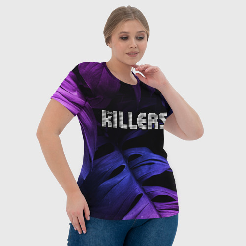 Женская футболка 3D с принтом The Killers neon monstera, фото #4