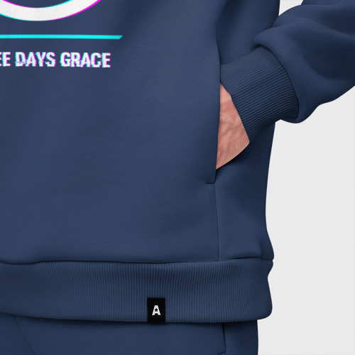 Мужской костюм oversize хлопок с принтом Three Days Grace glitch rock, фото #4