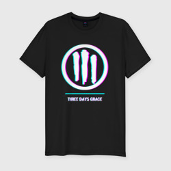Мужская футболка хлопок Slim Three Days Grace glitch rock