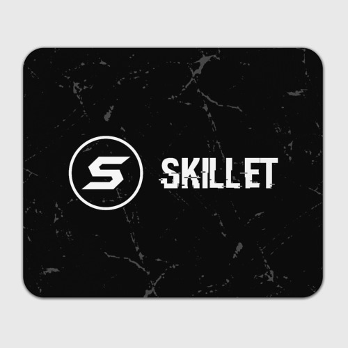 Прямоугольный коврик для мышки Skillet glitch на темном фоне: надпись и символ