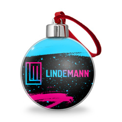 Ёлочный шар Lindemann - neon gradient: надпись и символ