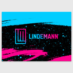 Поздравительная открытка Lindemann - neon gradient: надпись и символ