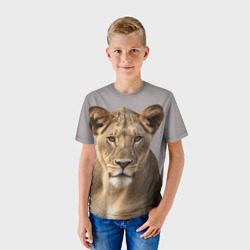 Детская футболка 3D Львица дикая кошка - фото 2
