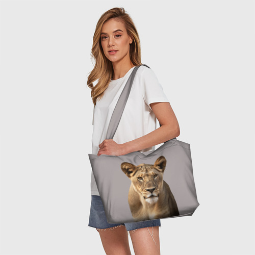 Пляжная сумка 3D Львица дикая кошка - фото 5