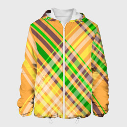 Мужская куртка 3D Желто-зеленый геометрический ассиметричный узор