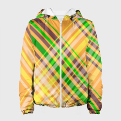 Женская куртка 3D Желто-зеленый геометрический ассиметричный узор